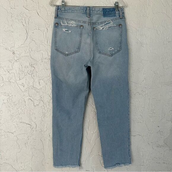 ABERCROMBIE Annie High Rise Girlfriend Distressed Jeans Womens 29 Frayed Hem - Picture 5 of 11